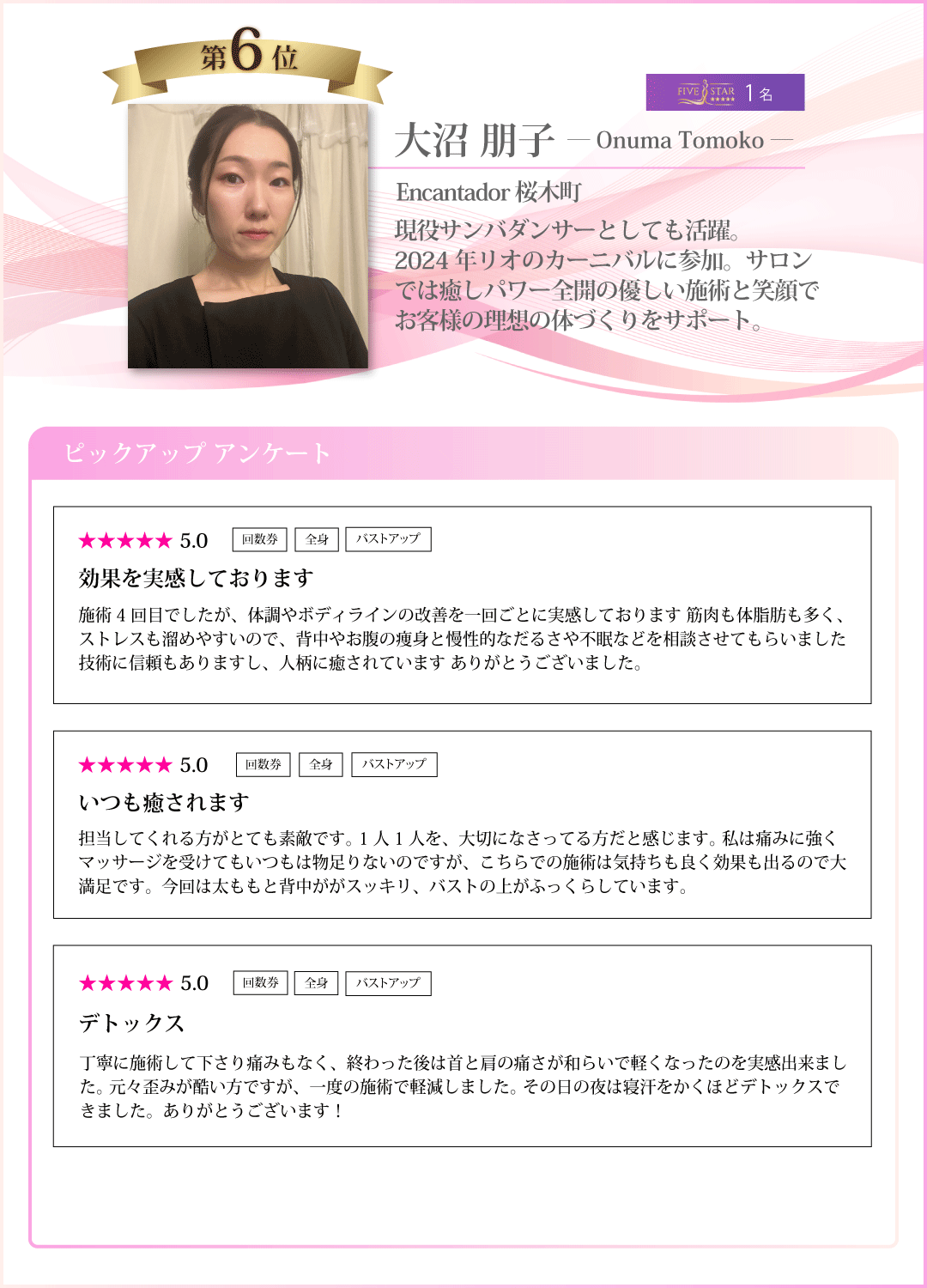 Encantador桜木町での大沼朋子の美の追求と実績