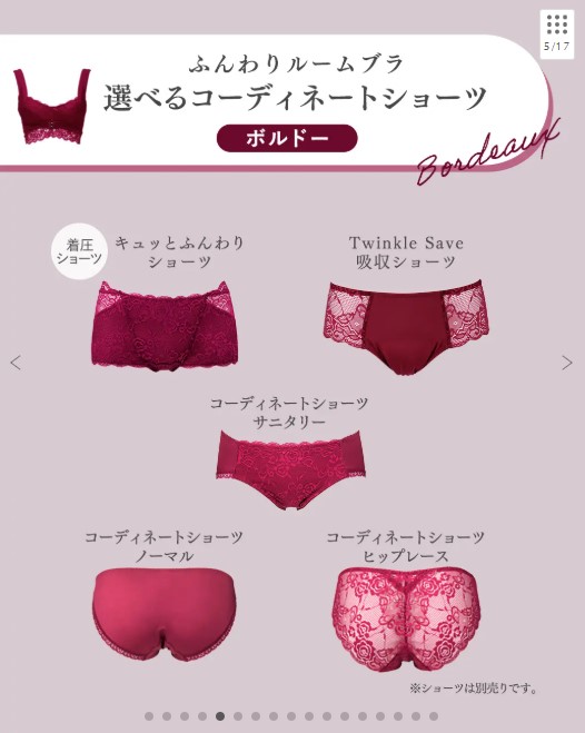 ふんわりルームブラ (カラー：ボルドー)