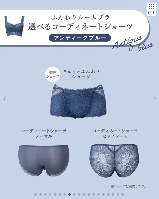 ふんわりルームブラ (カラー：アンティークブルー)