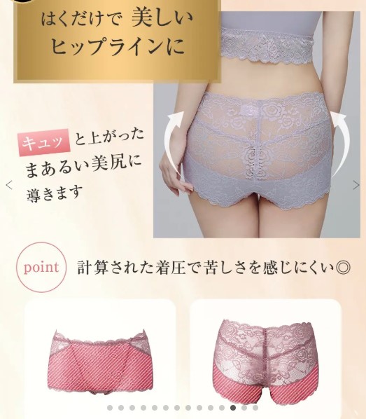 キュッとふんわりショーツ【はくだけ桃尻／着圧ショーツ】カラー：ブラック