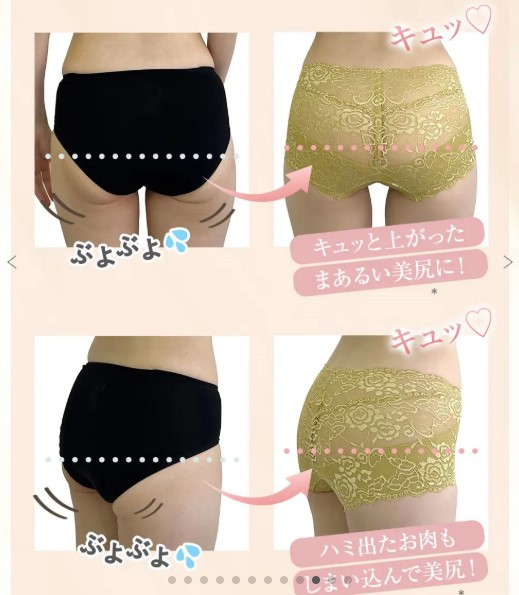 キュッとふんわりショーツ【はくだけ桃尻／着圧ショーツ】カラー：ネイビー